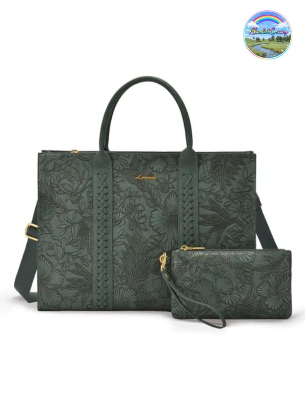 Vintage Faux Leather Laptop Tote Bag with Padded Compartment Work Briefcase